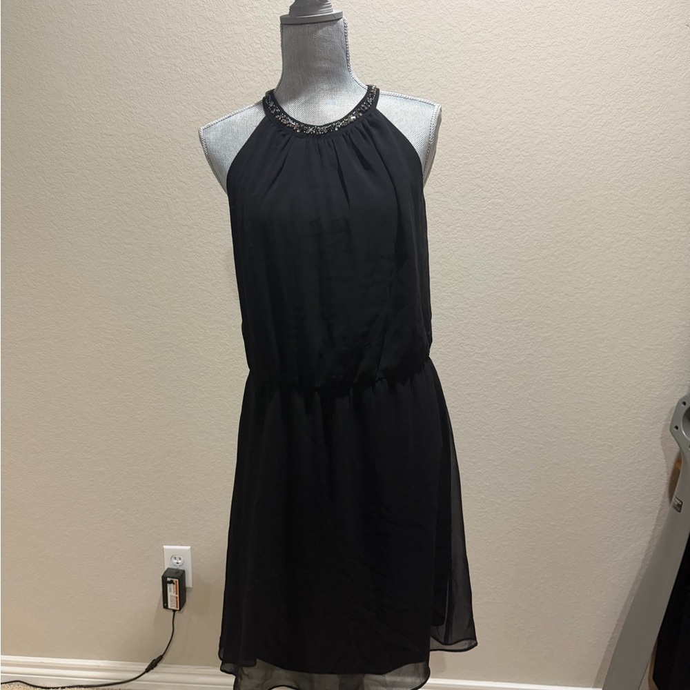 White House Black Market Black Halter Mini Dress